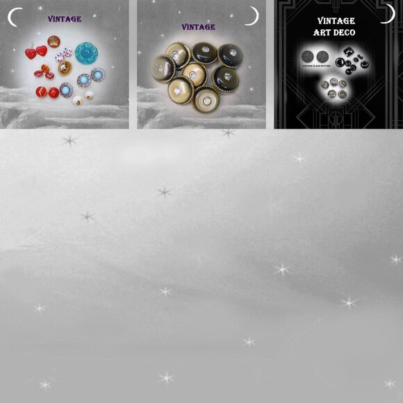 Vintage Button Set Rhinestone & Lucite Moonglow Buttons Lot 50s 1950s - Picture 9 of 12